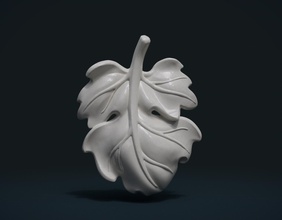 fig leaf a folha natureza barroco planta bordados 3d print model - Mito3D