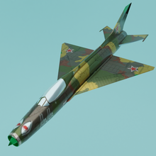 combattente aereo razzo urss lowpoly mig 21 sovietico soviet russian bombardiere 3d print model - Mito3D