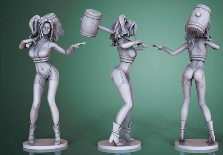 Zahl Harley Quinn stl Kaufen 1 erhalten 2 Modelle 3d drucken Skulptur Anime obj 3dprint Wissenschaft Fiktion Geschwader animiert Super Held Comics Kunst Skulpturen 3d print model - Mito3D