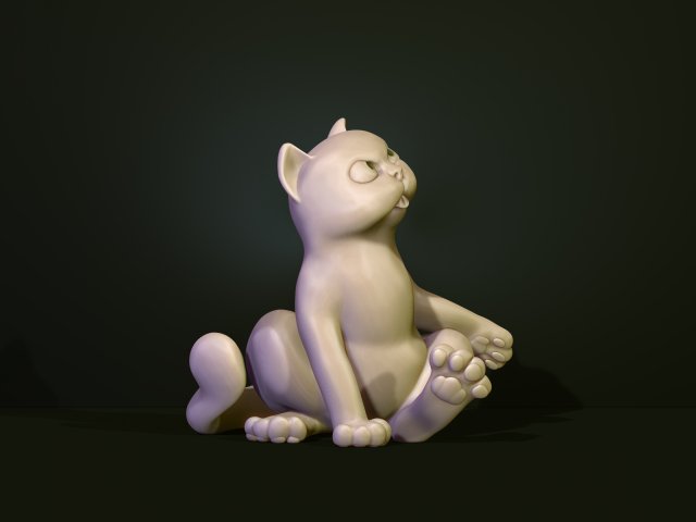 figurine of a fanny cat 3d print model in toys 3dexport kitty kitten pet meow paws tail animals miniatures sculpture feline lalnd-mammal statuette art 3dprint 3dprinting 3dprinting-models toy 3D print model - Mito3D