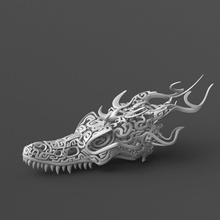 telkari Ejderha kafatası 3d Yazdır mod ganimet Sanat heykeller canavar Dinozor fantezi Smaug ejderhalar baş yaratık kafatasları oyulmuş Antik Çince akciğer efsanevi metal işi dekorasyon 3d print model - Mito3D