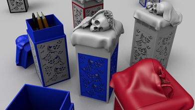 Finis Gloriae Mundi güzel kafatası Güzel tasarım Sanat Geek inek pandemi Kulp destek 3d print model - Mito3D