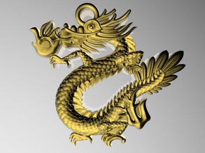 feu dragon 3d impression modèle in pendentifs 3dexport pendentif chine or argent bijoux 3dmodel 3d print model - Mito3D