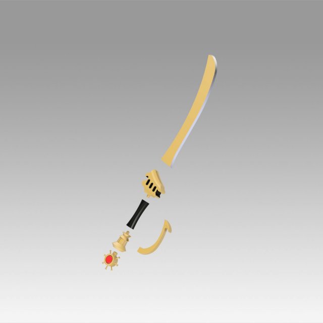 fire emblem awakening sol katti sword cosplay prop 3d model printable military 3D print model - Mito3D