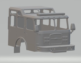 fogo caminhão imprimível cabine 3d impressão modelo in automotivo 3dexport fenda escalextrico tamiya rc rádio controle 3d print model - Mito3D