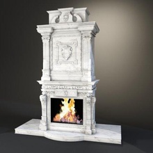 kamin klassik frei 3d modell dekoration 3dexport marmor innere 3d print model - Mito3D