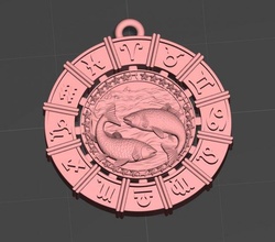 fish jewelry zodiac 3d print model - Mito3D
