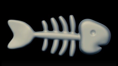 pesce ossatura cartone animato 3d stampa modello in 3dexport natura anatomia animale scheletro osso mare tonno acqua carattere cranio morte sott'acqua nuoto piranha gioielleria squalo oceano 3d print model - Mito3D