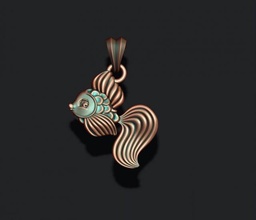 fish pendant jewellery gold printable jewelry silver nature necklace goldfish golden carved interior wave water carp aquario horoscope zodiac pisces astrological 3d print model - Mito3D