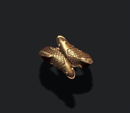 pesce anello gioielli oro stampabile argento natura la collana i pesci rossi d'oro acqua aquario akuarium oroscopo zodiac goldenfish gioiello piscis 3d print model - Mito3D