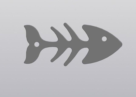 peixe esqueleto chaveiro livre acessórios bugiganga charme pingente joalheria brincos 3d print model - Mito3D
