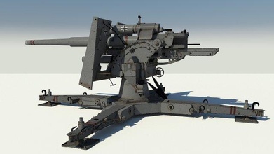flak kanone 88 3d modell artillerie 3dexport militär 3d print model - Mito3D