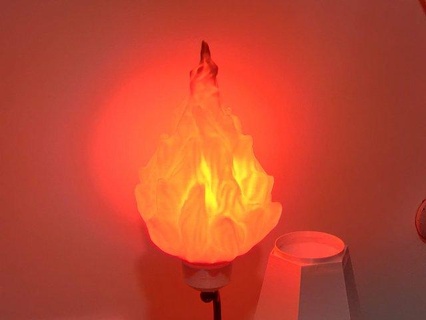 Flamme Lampenschirm Skulptur Design Beleuchtung Lampe Modellsymbole Symbol Glühbirne Haushaltswaren Allgemeines Dekor Modellarchitektur Komponenten Kamin elektrisch modelarte Modellschirme Licht 3d print model - Mito3D