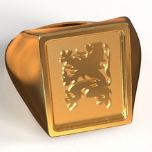 flanders lion ring jewellery jewelry fashion style belgium vlaanderen 3d print model - Mito3D
