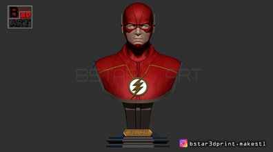 flash bust 3d print model in sculpture 3dexport dc comic marvel iron man captain hero batman superman 3d print model - Mito3D