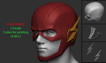 flash helmet - justice league 3d print model in game accessories 3dexport mask captain ironman superhero marvel comic dc superman batman toy film 3d print model - Mito3D