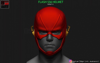 flash helmet season 6 3d print model flash helmet mask cosplay justice league super hero iron man captain dc marvel season6 season batman joker
