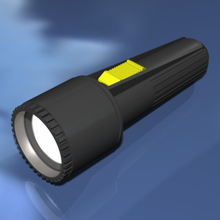 linterna 3d modelo in mano 3dexport destello ligero bulbo batería casa oscuro acampar rescate herramienta led lente eléctrico cámping 3d print model - Mito3D