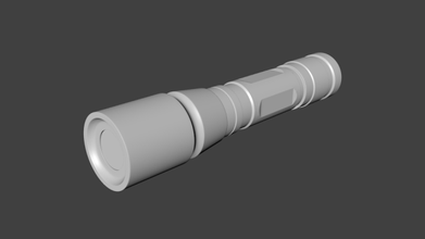 flashlight 3d model in handheld 3dexport gamelight low-poly hi-poly gamedev 3d print model - Mito3D