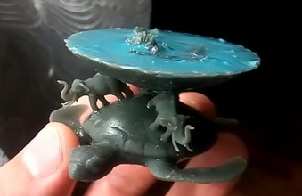 plat terre discworld 3d impression modèle in sci 3dexport l'éléphant tortue espace 3d print model - Mito3D