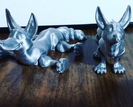flexi perro 3d impresión modelo in juguetes 3dexport flexible juguete lobo zorro desviación 3d print model - Mito3D