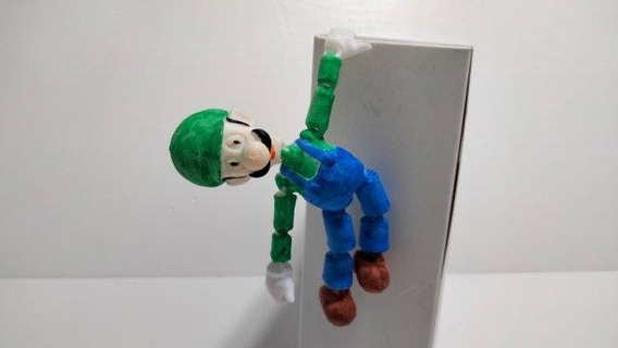 flexi Luigi homme super mario bross nintendo juegos Gameboy avance ds Japon impression endroit 3d print model - Mito3D