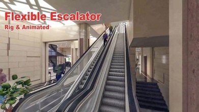 flexible escalator architectural step stairs handrail rail indoor outdoor 3d print model - Mito3D
