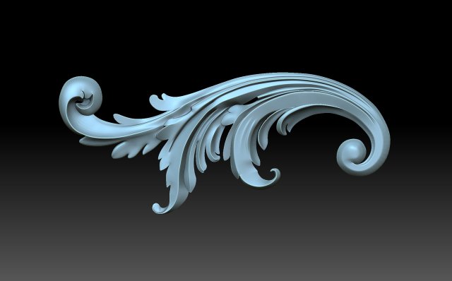 floral ornament stucco stucco-decor decor decoration cnc involute art-deco decorationflower 3D print model - Mito3D