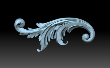 floral enfeite reboco stucco decor decoração cnc involuir art deco flor 3d print model - Mito3D