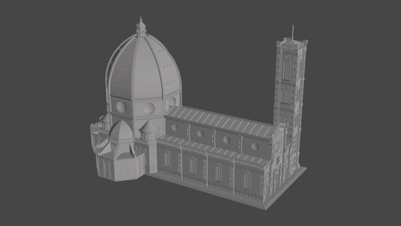 florencia catedral 3d impresión modelo in arquitectura 3dexport miniatura cristiandad edificio 3d print model - Mito3D