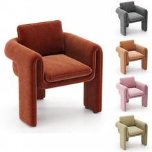 flore velours chaise 3d modèle in 3dexport floriafauteuil fauteuil canapé meubles tissu métal or salon longue ensemble 3d print model - Mito3D