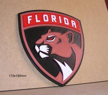 Florida pantere nhl goffrato logo cartello stampato 3d stampante pla filamento segni loghi 3d print model - Mito3D