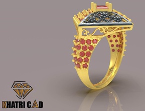 flower box ring beads indian jewelry signet diamond singapuri wedding engagement apparel fashion 3d printable print stl ready beauty rings 3d print model - Mito3D