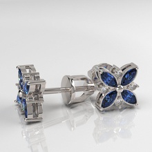 orecchini fiore modello di stampa anello gli gioielli diamante presente matrimonio brillano argento oro stampabile anelli fidanzamento gioiello lucente la decorazione moda sterlina 3d print model - Mito3D