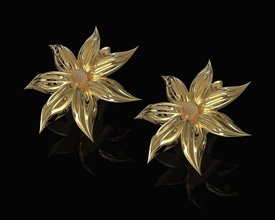 çiçek uzun yapraklar küpe 3d yazdırılabilir stl elmas altın gümüş platin parlak sterlin KADIN moda takı şık gül Aşk sevgili 3d print model - Mito3D