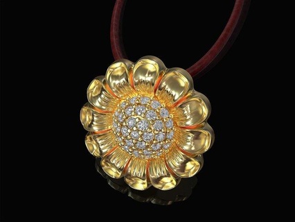 çiçek kolye taşlar top 3d yazdırılabilir stl takı altın gümüş platin sterlin mücevher klasik KADIN parlak elmas gül 3d print model - Mito3D