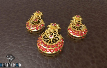 flower pendant gemstones jewelry gold silver design indian printable stl apparel fashion jewellry 3d model 3d print model - Mito3D