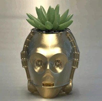 flower pot c-3po citripio star wars cetrespe- 3D print model - Mito3D