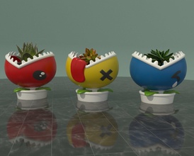 flower pot kawaii plants garden toy collection art game decoration rock 3d print model - Mito3D