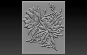 fleur soulagement reliefs modèle relief 3dprint 3dprinted 3dprinting fleurs 3dtable 3dtableau 3d print model - Mito3D