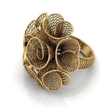 flower ring 4 jewellery jewelry fashion style nature 3d print model - Mito3D