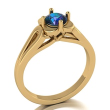 en forma de flor femenina anillo la gema joyería lujo compromiso joya oro gem brillante el diamante imprimible moda belleza regalo femenino humanos niña puede cambiar tamaño 3d print model - Mito3D
