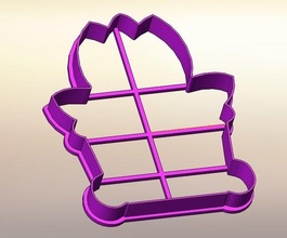 flower tulip in a pot - cookie cutter 3d print model kitchen dining 3dexport cutters cookies stamps 3d print model - Mito3D