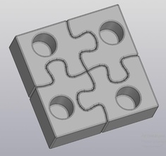 Blumentopf 4 Stücke gelöst Puzzle Topf Pflanze Rätsel Spiel Spieler 3d print model - Mito3D