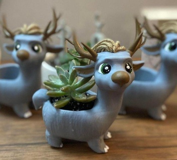 flowerpot decor pot plant reindeer 3d print model - Mito3D