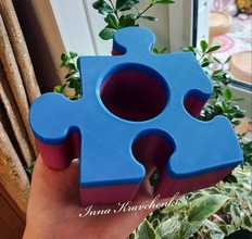 pot fleur puzzle 3d impression modèle in décor 3dexport jeu énigme scie sauteuse casse tête plante 3d print model - Mito3D