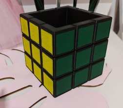 pot fleur rubiks cube 3d impression modèle in décor 3dexport plante jeu 3d print model - Mito3D