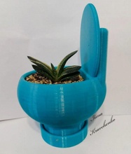 flowerpot toilet planter cactus pot indoor succulent garden potholder gardener flower grower 3d print model - Mito3D