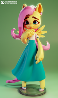 fluttershy chibi mlp monstruos criaturas poni mlp pequeño Pony personaje amistad magia programa televisión dibujos animados hembra fluttershy chibi 3d print model - Mito3D