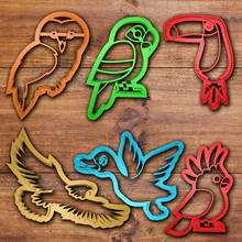 flying animals cookie cutter set 3d print model in kitchen dining 3dexport duck eagle toucan owl parrot fondant 3d print model - Mito3D